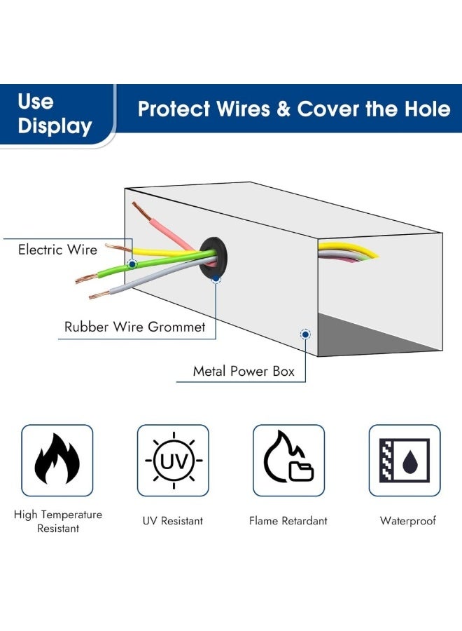 200Pcs Hollow Rubber Grommet Kit, Firewall Hole Plug Assortment Gaskets for Wiring, Wire, Automotive, Firewall, Sheet Metal, Hardware Repair - Image 2
