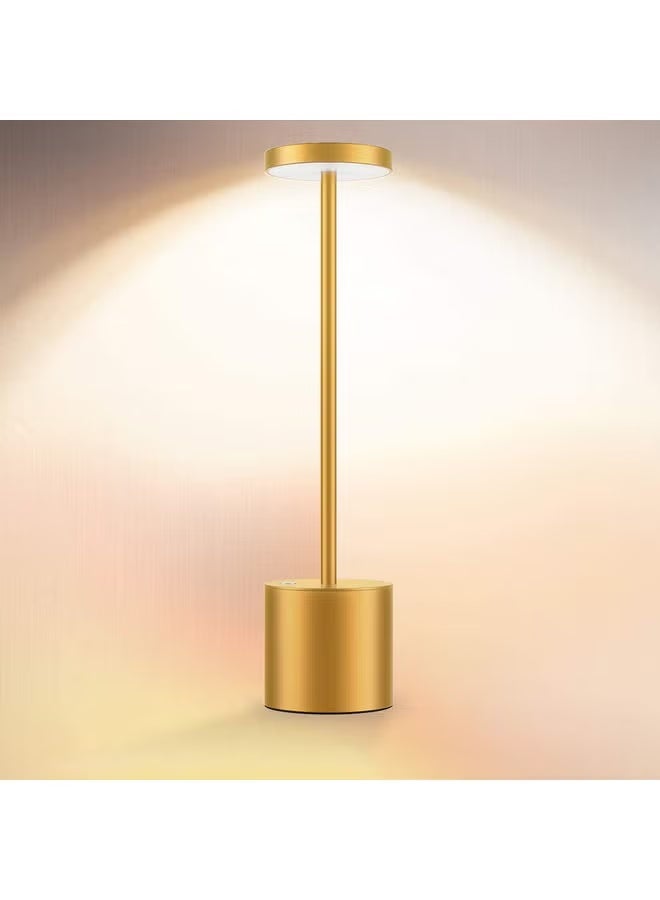 مصباح طاولة LED مزخرف معدني بإضاءة دافئة ذهبية 35 سم - Image 2