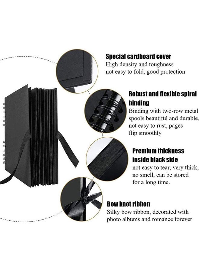 40-Sheets Self Adhesive Photo Album Set Black 21.5x29cm - Image 5