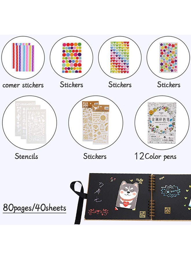 40-Sheets Self Adhesive Photo Album Set Black 21.5x29cm - Image 2