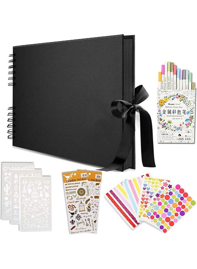 40-Sheets Self Adhesive Photo Album Set Black 21.5x29cm - Image 1