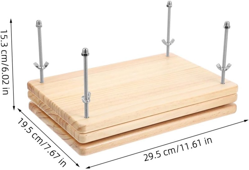 Operitacx Portable Wooden Book Binding Press Tool Sturdy Manual Paper Clamp for Even Pressure Distribution for Handmade Bookbinding and DIY Projects Attractive Design with Smooth Finish - Image 2