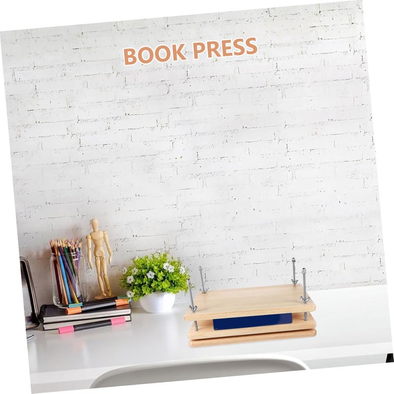 Operitacx Portable Wooden Book Binding Press Tool Sturdy Manual Paper Clamp for Even Pressure Distribution for Handmade Bookbinding and DIY Projects Attractive Design with Smooth Finish - Image 5