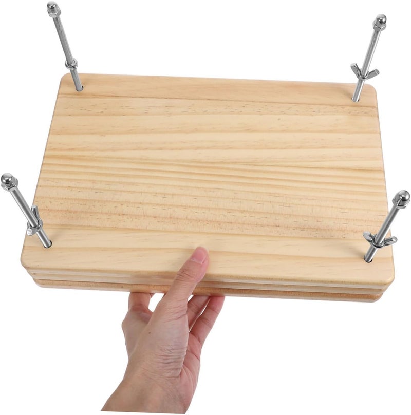 Operitacx Portable Wooden Book Binding Press Tool Sturdy Manual Paper Clamp for Even Pressure Distribution for Handmade Bookbinding and DIY Projects Attractive Design with Smooth Finish - Image 3