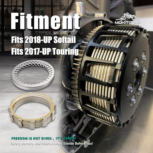 MoKitDora M8 Extra Plate Friction Steel Clutch Kit Compatible with Harley 2018UP Softail Heritage Slim Fat Bob Boy and 2017UP Touring Road King Road Electra Street Glide - Image 3