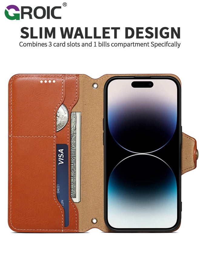 GROIC For iPhone 16 Pro Max Case,Wallet Case for iPhone 16 Pro Max ,Flip Cover with Cash Pocket for iPhone 16 Pro Max ,TPU Interior Protective Case,All-Round Protective iPhone 16 Pro Max Phone Shell 6.9''  - Image 4