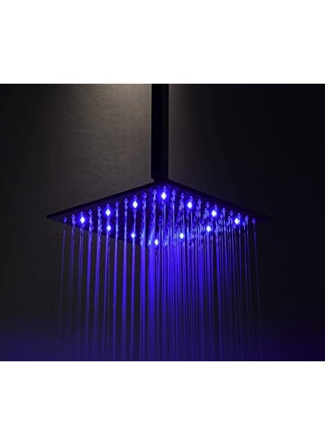 TOSCH - TOSCH Zara Waterfall and Rain LED Premium Shower 12 BLUE RED COLOR WITHOUT ARM LED Shower 12 - Image 1