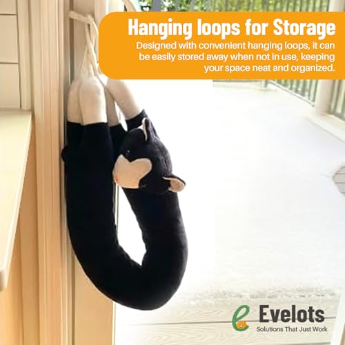 Evelots Under Door Cat Draft Stopper - Weighted - Keep Cold Air, Warm Air Out - Odor, Noise, Dust, Wind Blocker - Great for Window - Full 38 Inch Long - Heavy Duty Kitty Cat - Hanging Loops - Image 5