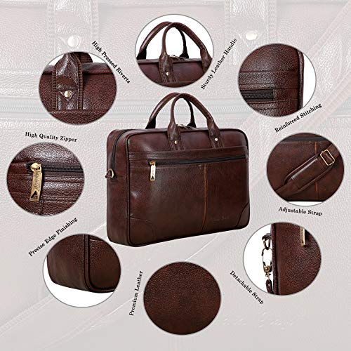 Hard Craft Vegan Leather Office Laptop Messenger and Shoulder Side Sling Hand Bag For Men Corporate Executive Briefcase Bag For Man Supports Laptop Upto 15.6 inches - Image 2