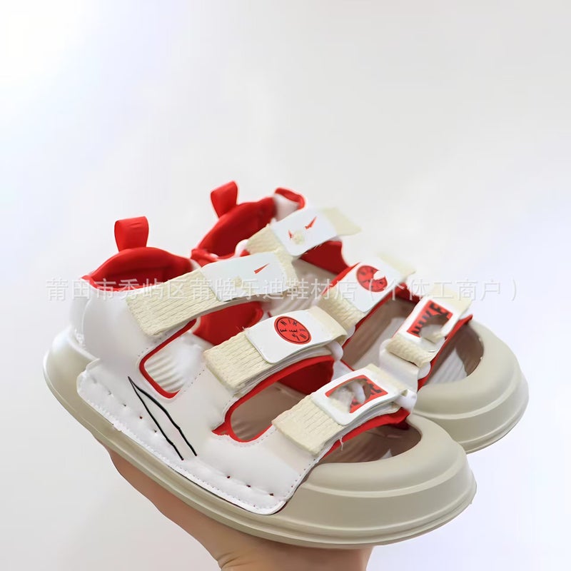 Pu Children'S Shoes New Nk Three-Pole Boys And Girls Hook-And-Loop Sandals Anti-Kick Summer Beach Shoes Korean-Style Sandals - Image 3