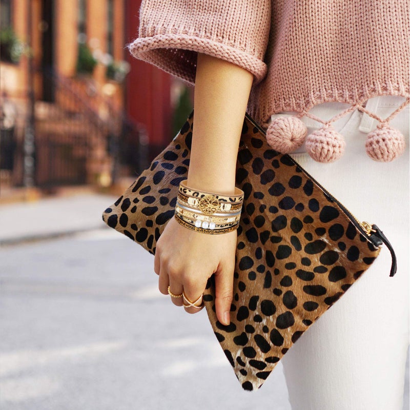 DESIMTION Leopard Leather Bracelets for Women Teen Girls, Trendy Jewelry Gift for Best Friend Sister Birthday Mothers Day Gifts - Image 2