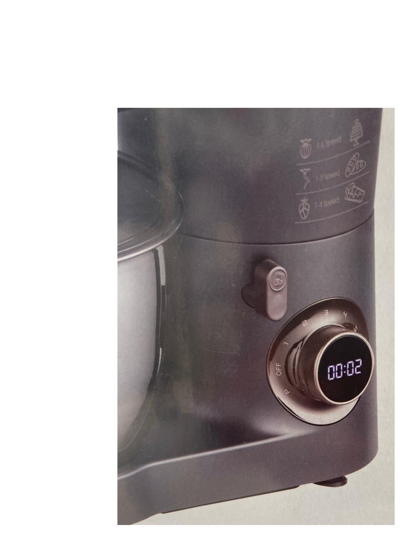 تسلا عجان تيسلا 1000 وات شاشة رقمية 6سرعات   6.5 ليتر اسود tsl- sm500 stand Mixer  - Image 3