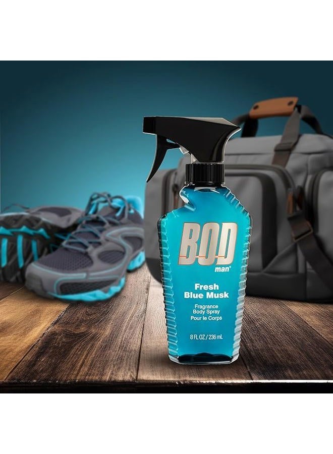 Bod Man Fresh Blue Musk By Parfums De Coeur Body Spray 8 Oz For Men by Parfums de Coeur - Image 3
