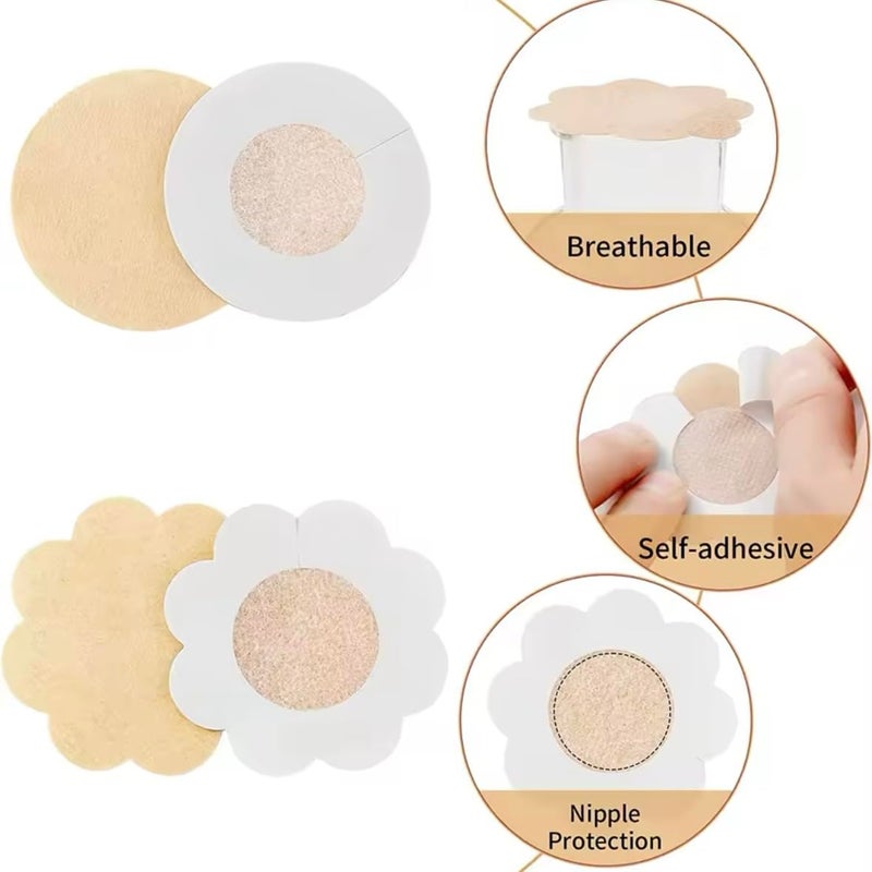 Cloth Nipple Cover Teat Hide Women Nipple Pasties Piece Breast Petals Invisible Bra Padding Chest Sticker Patch Covers, One Size - Image 4