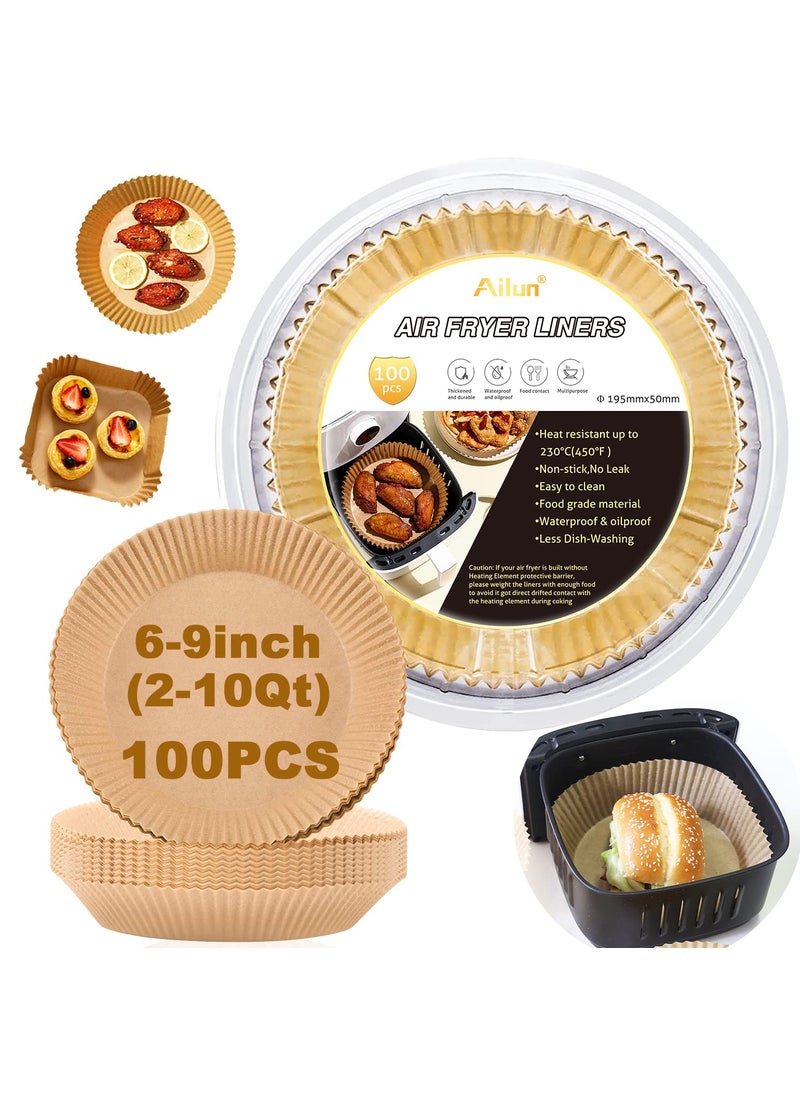 Ailun Ailun Air Fryer Paper Liners 8inch 100PCS NonStick Parchment PaperOil ResistantDisposable Food Grade Free of Bleach Paper Round for 58 QT Air Fryer Baking Roasting Microwave 
