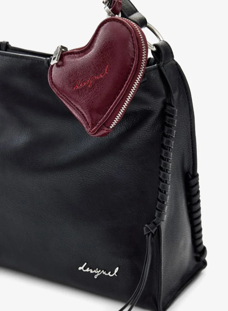 DESIGUAL Black Medium Bag With Heart Charm for Women | Best Price UAE