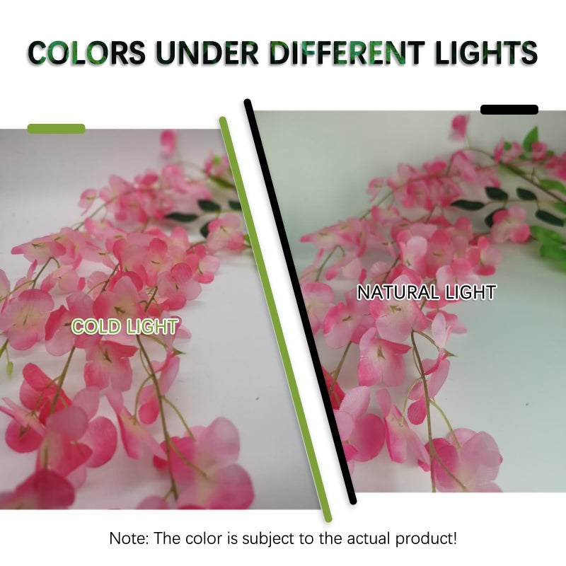 Luerbi Pink Wisteria Hanging Flowers  24 Pack Pink Flower Vines  Fake Pink Wisteria  3.77 Feet Pink Artificial Wisteria Flowers  Pink Hanging Wisteria Flowers Garland  Pink Flower Garland for Backdrop Decor - Image 2