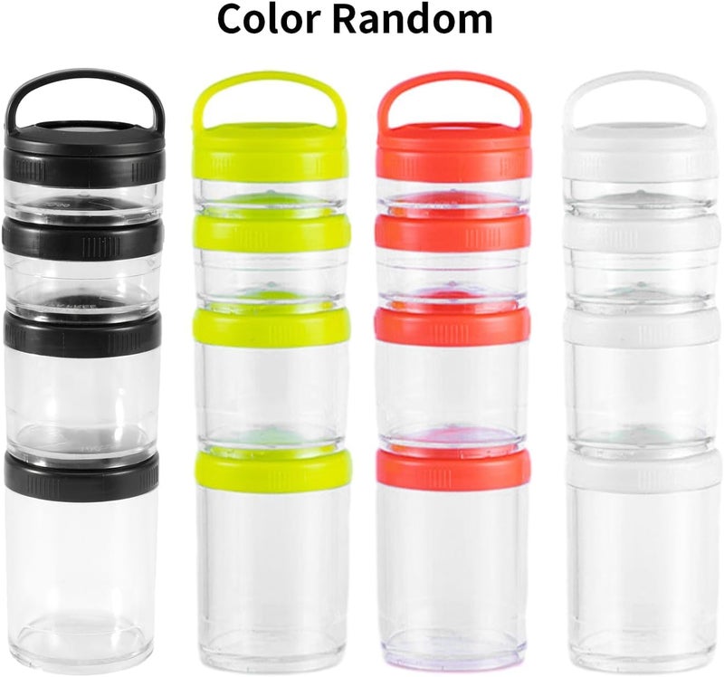 WROPZO Portable Stackable Snack Container Twist Lock Storage Jars Food Storage Containers for Formula Snacks Protein Powder Drinks and Portion Control 4pcs Scale Jar In 1 SetRandom Color - Image 5