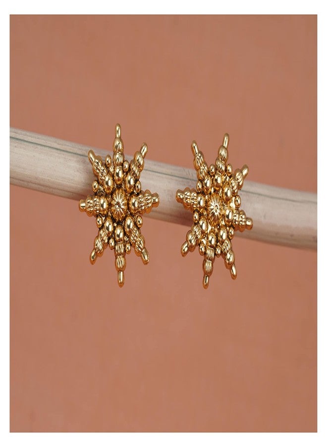 JFL - Jewellery for Less Traditional Gold Plated Divine Sun Rays Necklace Set with Earrings for Women.,Valentine - Image 4