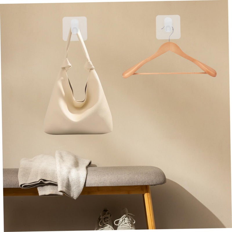 Heavy Duty Adhesive Wall Hooks 10 Pack For Towels Keys Bathroom - Image 5