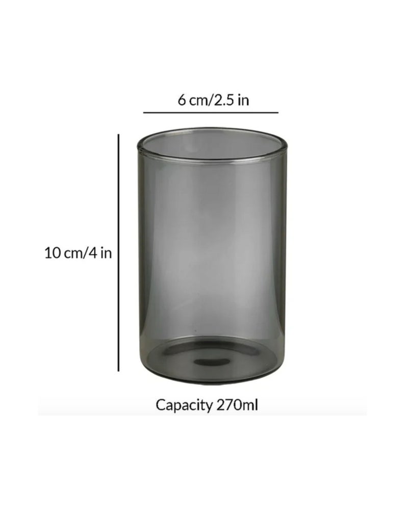 LVOOK Premium 6-Piece Black Glass Tumbler Set (270ml) with 1.3L Borosilicate Glass Water Jug and Wooden Tray – Elegant Drinkware Combo for Dining Table - Image 3