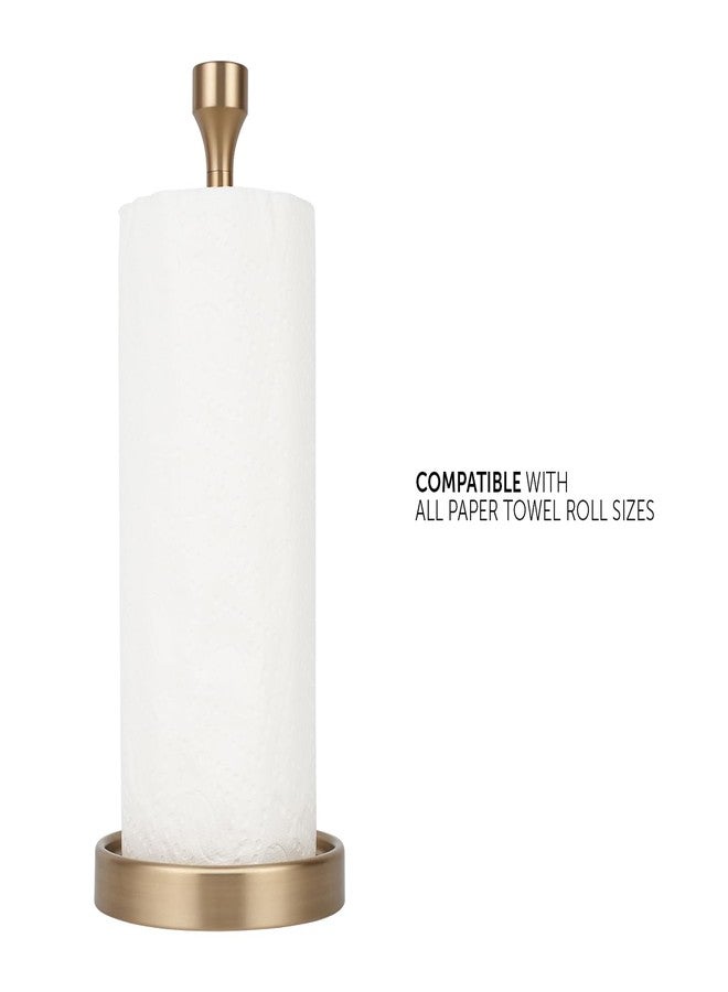 Ivilon Countertop Paper Towel Holder - Modern Bell End Minimalist Design - Color Warm Gold - Image 3