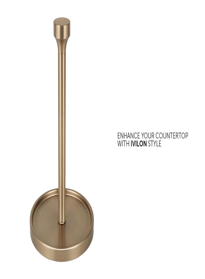 Ivilon Countertop Paper Towel Holder - Modern Bell End Minimalist Design - Color Warm Gold - Image 2
