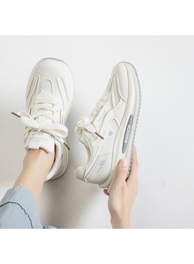 Pull Back Huili Women's Thick-soled White Sneakers, Casual Sports Shoes, Chunky Sneakers Wxyk972z, Light Gray , Size 36 - Image 3