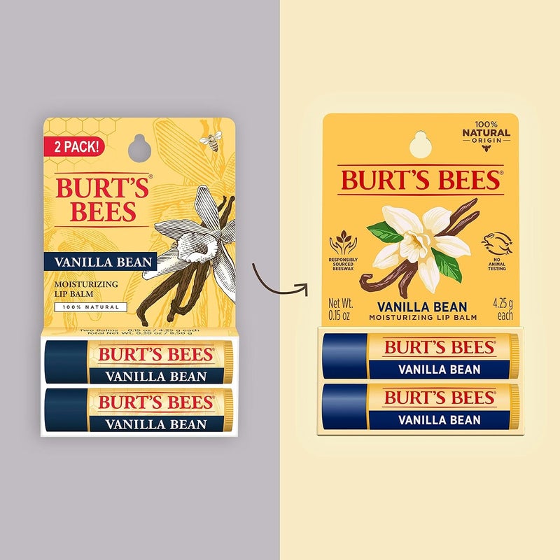 Burt's Bees Vanilla Bean Moisturizing Lip Balm - 2 Tubes - Image 2