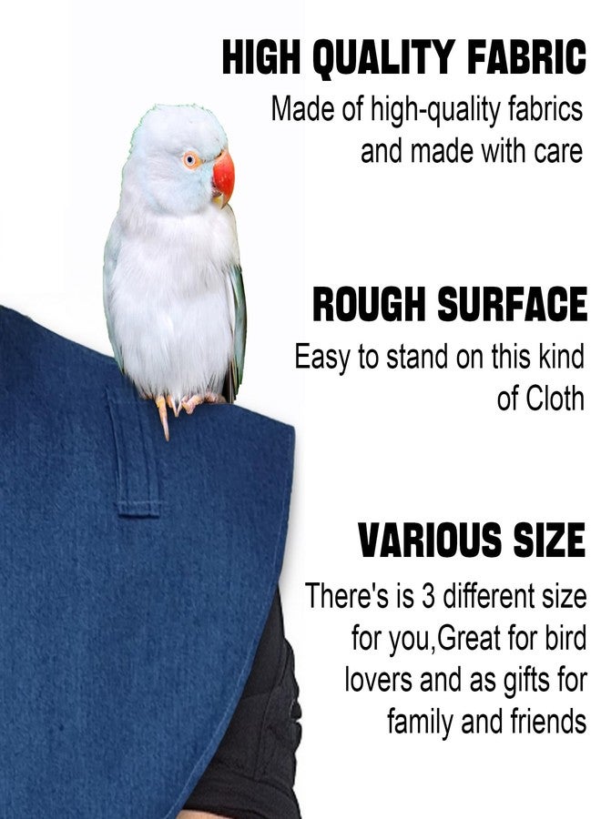 XQIGI Parrot Anti-Scratch Shoulder Protector, Hang Bird Anklet Toys, Multi Functional Pet Training Pad Poop Diaper Anti-bite Shawl for Parakeets Lovebirds Finches (Medium, Blue) - Image 3