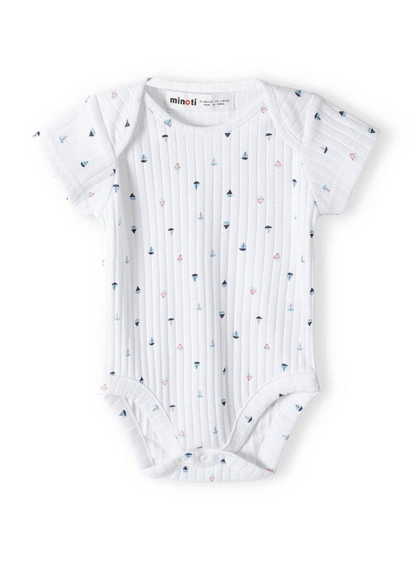 MINOTI 2-Pack Baby Boys Bodysuits with Ribbed Fabric and Print - Image 2