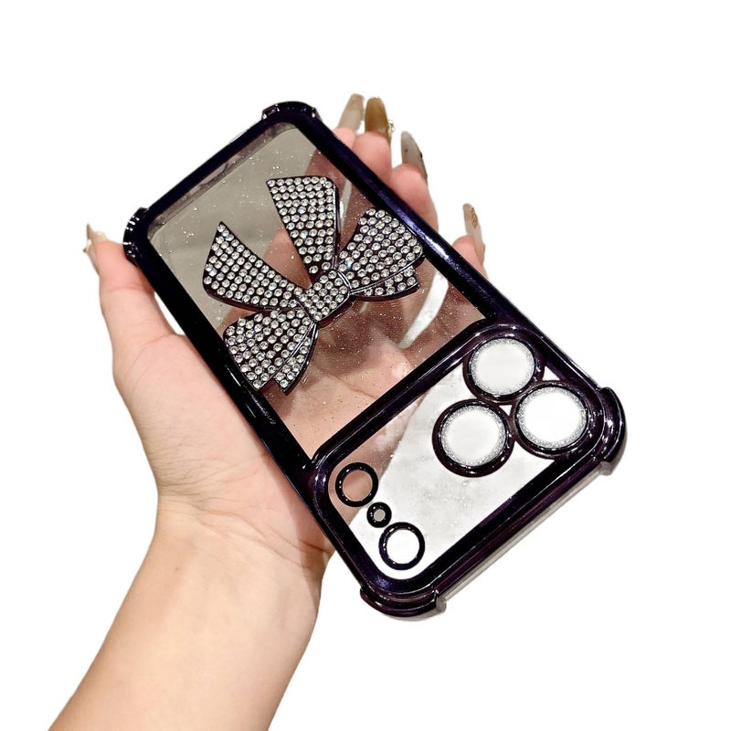 TPU Protective Case for iPhone 13 with Drop Protection and Bow Design plus Shockproof plus Scratch Resistant in Silver - Layan Lure - Image 4