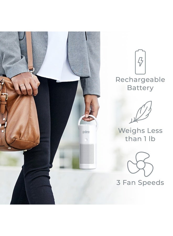 Pure Enrichment منقي الهواء المحمول الصغير من بيور إنريشمنت بيور زون بدون سلك مع فلتر HEPA حقيقي ينظف الهواء ويزيل 99.97% من الغبار والروائح والمواد المسببة للحساسية بالقرب منك للسيارات والمدارس والمكاتب باللون الأبيض - Image 3