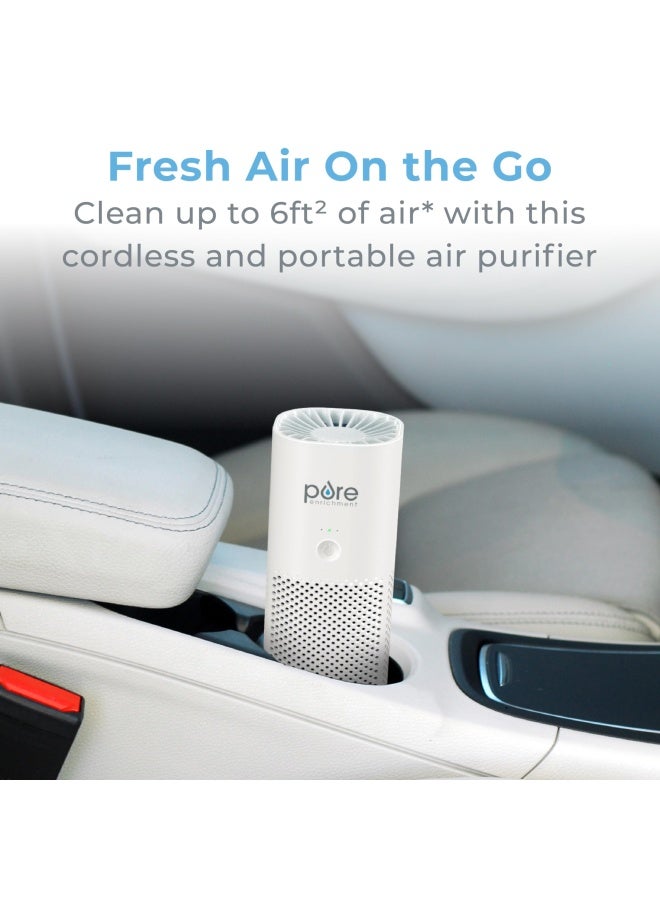 Pure Enrichment منقي الهواء المحمول الصغير من بيور إنريشمنت بيور زون بدون سلك مع فلتر HEPA حقيقي ينظف الهواء ويزيل 99.97% من الغبار والروائح والمواد المسببة للحساسية بالقرب منك للسيارات والمدارس والمكاتب باللون الأبيض - Image 2