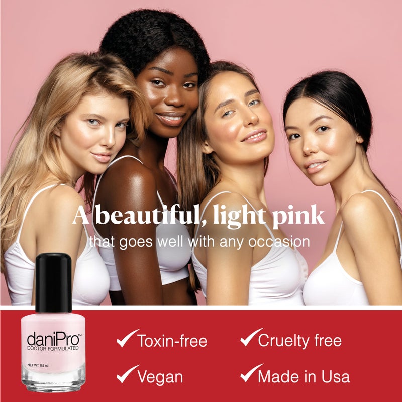 daniPro Doctor Formulated Nail Polish Love is All pink Fingernail Polish & Toenail Polish, 0.5 oz with Undecylenic Acid, Biotin & Vitamins - Vegan Formula for Healthy Nails - Manufactured in the USA - Image 2