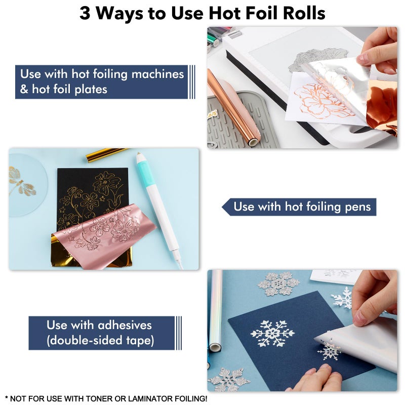 Briartw 12 Colors Heat-Activated Hot Foil Roll Set | Per 5.9inx4.26ft | Perfect For Card Making,Scrapbooking and Mixed Media Projects | Use With Hot Foiling Machines/Pens,Hot Foil Plate,Adhesives/Glue - Image 3