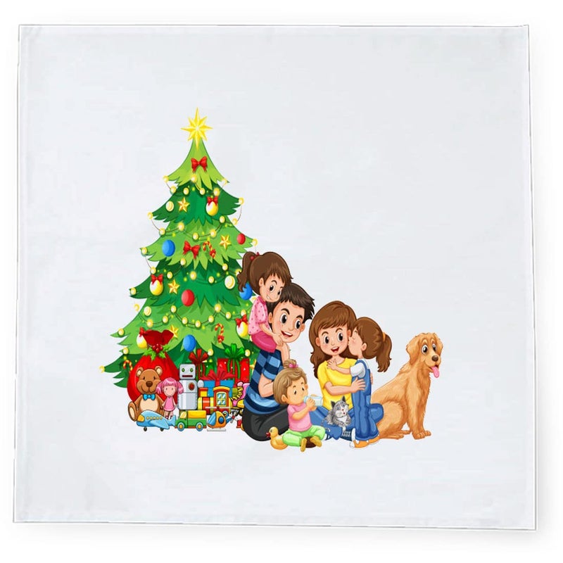 Khakee 6 Pcs Christmas Theme Silk Table Napkins 10x 10 for Xmas Decoration Christmas OrnamentsChristmas Giftxmas21483 - Image 3