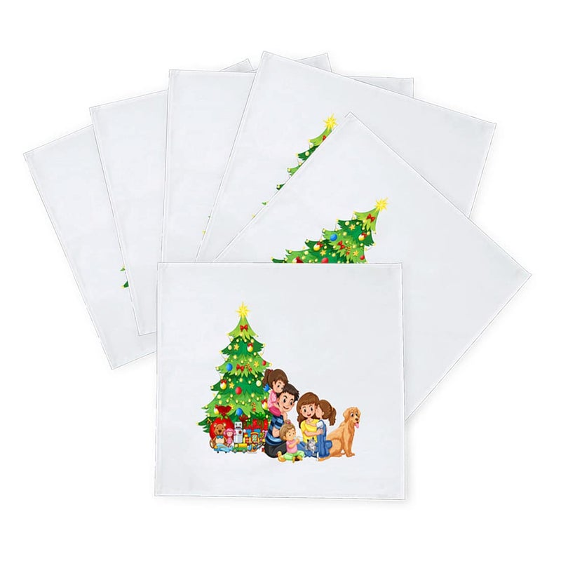 Khakee 6 Pcs Christmas Theme Silk Table Napkins 10x 10 for Xmas Decoration Christmas OrnamentsChristmas Giftxmas21483 - Image 2