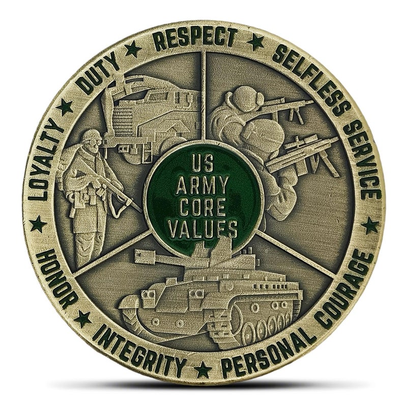 Glamtune US Army Core Values Military Challenge Coin - Ideal Gift for Army Personnel and Supporters - Image 1