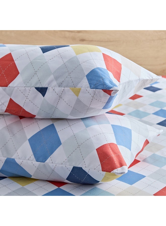 Home Box Nora 2-Piece Plaid Reversible Microfibre Pillow Cover Set 50 x 75 cm - Image 2