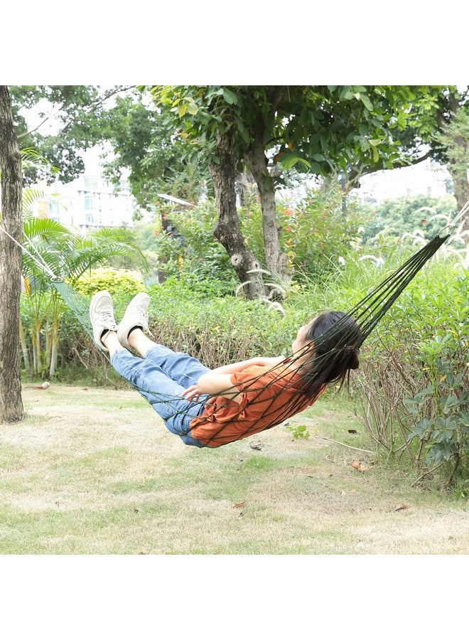 Kuber Industries Nylon Rope Travel Hammock |Garden Hammock Swing for Adults|100 KG Load Bearing Capicity|Including 2 Rope, 1 Bag (Green) - Image 1