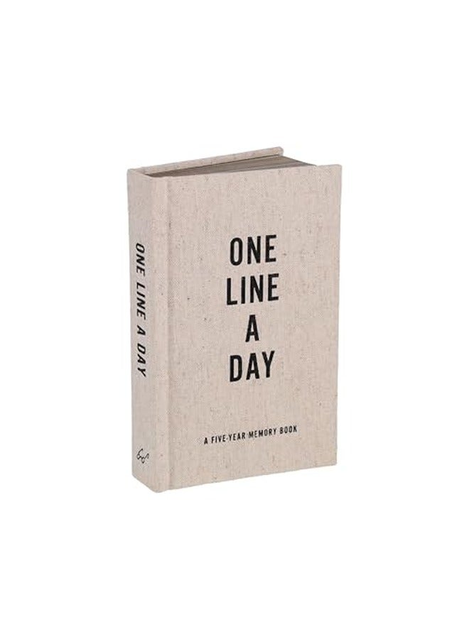 دفتر ملاحظات من القماش الكتاني مطبوع بعبارة "One Line A Day"