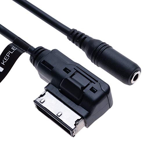 Keple AMI MDI to AUX 3.5mm Female Jack Music Media Interface Cable Adapter | Compatible with Audi A6L Q5 Q7 A8 S5 A5 A4L A3 VW Volkswagen Tiguan GTI CC Skoda Fabia Octavia Vehicle Radio | 1.3ft - Image 1