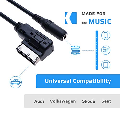 Keple AMI MDI to AUX 3.5mm Female Jack Music Media Interface Cable Adapter | Compatible with Audi A6L Q5 Q7 A8 S5 A5 A4L A3 VW Volkswagen Tiguan GTI CC Skoda Fabia Octavia Vehicle Radio | 1.3ft - Image 5