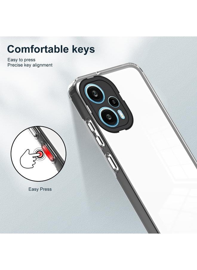 erorex - Case For Xiaomi Poco F5/Redmi Note 12 Turbo 3 in 1 Clear TPU Color PC Frame Phone Case - Image 1