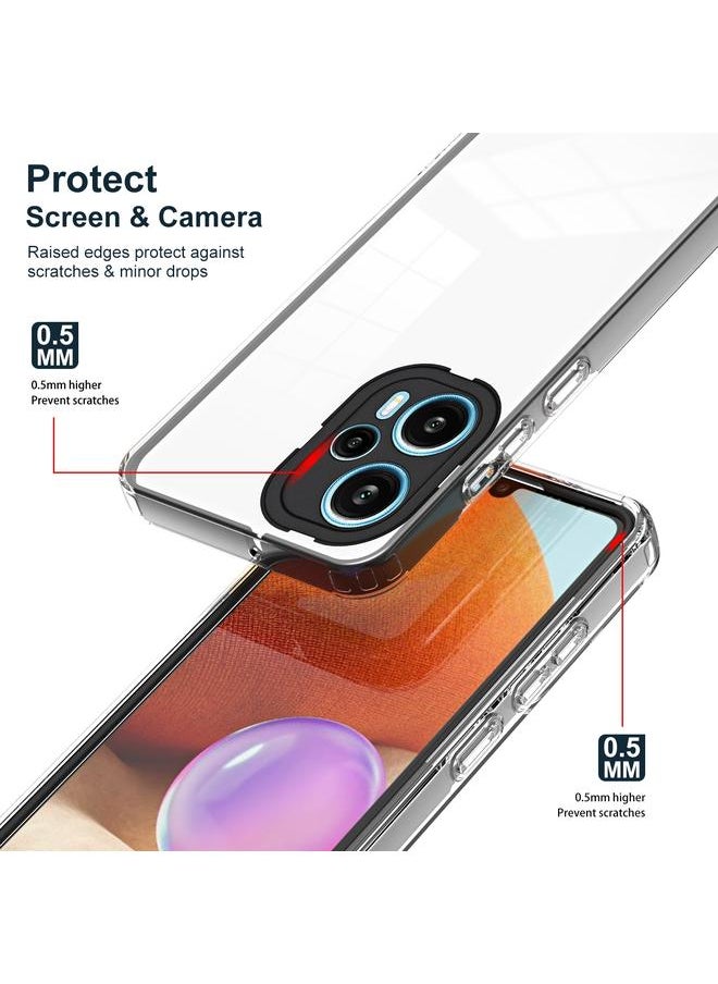 erorex - Case For Xiaomi Poco F5/Redmi Note 12 Turbo 3 in 1 Clear TPU Color PC Frame Phone Case - Image 1