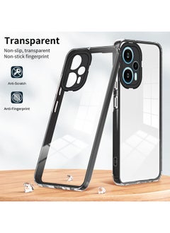 erorex Case For Xiaomi Poco F5/Redmi Note 12 Turbo 3 in 1 Clear TPU Color PC Frame Phone Case  - Image 2