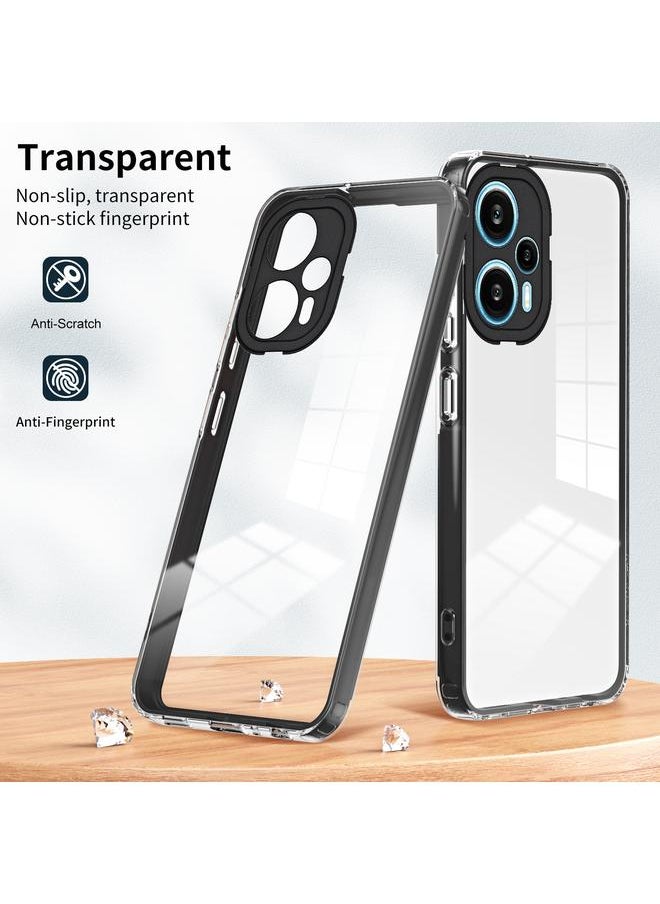 erorex - Case For Xiaomi Poco F5/Redmi Note 12 Turbo 3 in 1 Clear TPU Color PC Frame Phone Case - Image 1
