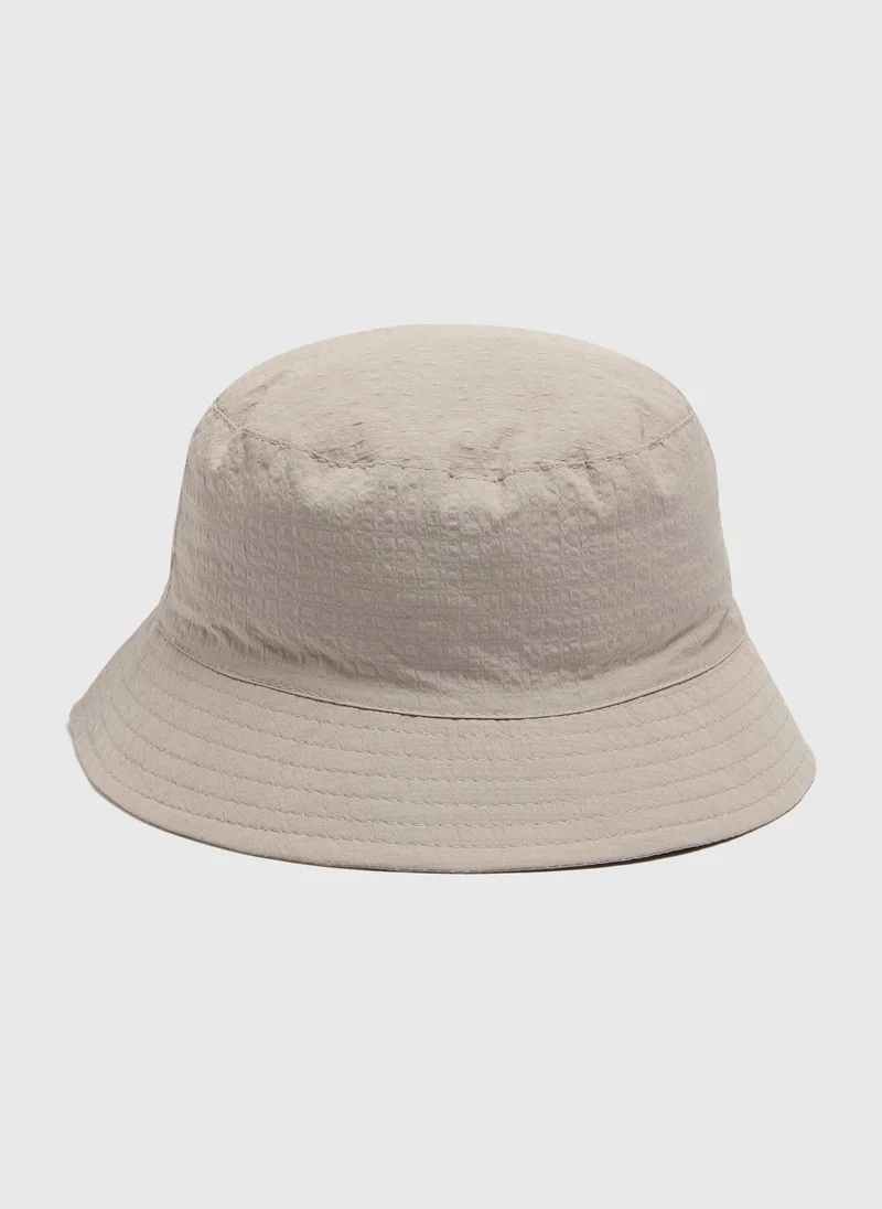 Matalan Stone Seersucker Stripe Bucket Hat