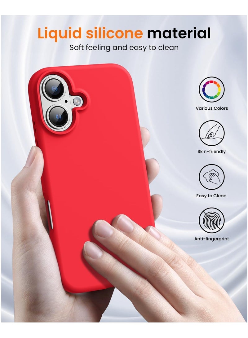 DUSALA iPhone 16 Plus Case, Liquid Silicone Phone Case for iPhone 16 Plus 6.7 Inch, Colorful Silky-Soft Protective Cover (Red) - Image 3